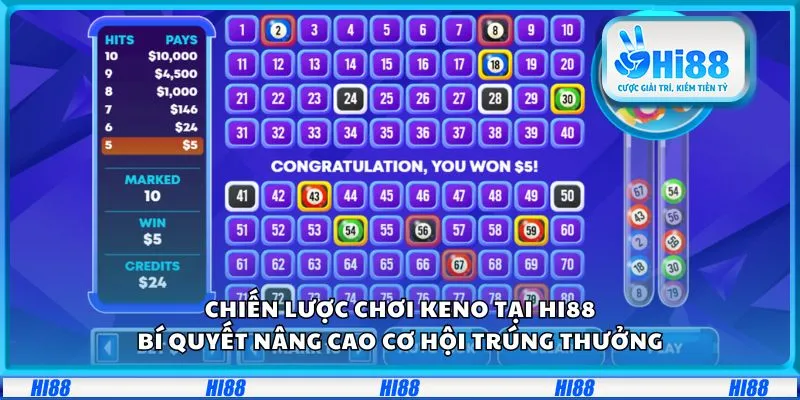 Chiến lược chơi Keno tại Hi88: Bí quyết nâng cao cơ hội trúng thưởng
